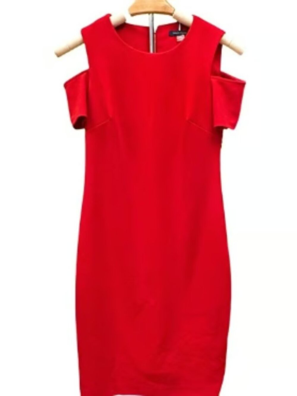 Tommy Hilfiguer Red Cold Shoulder Knee Length Dress Special Occasion Elegant SM